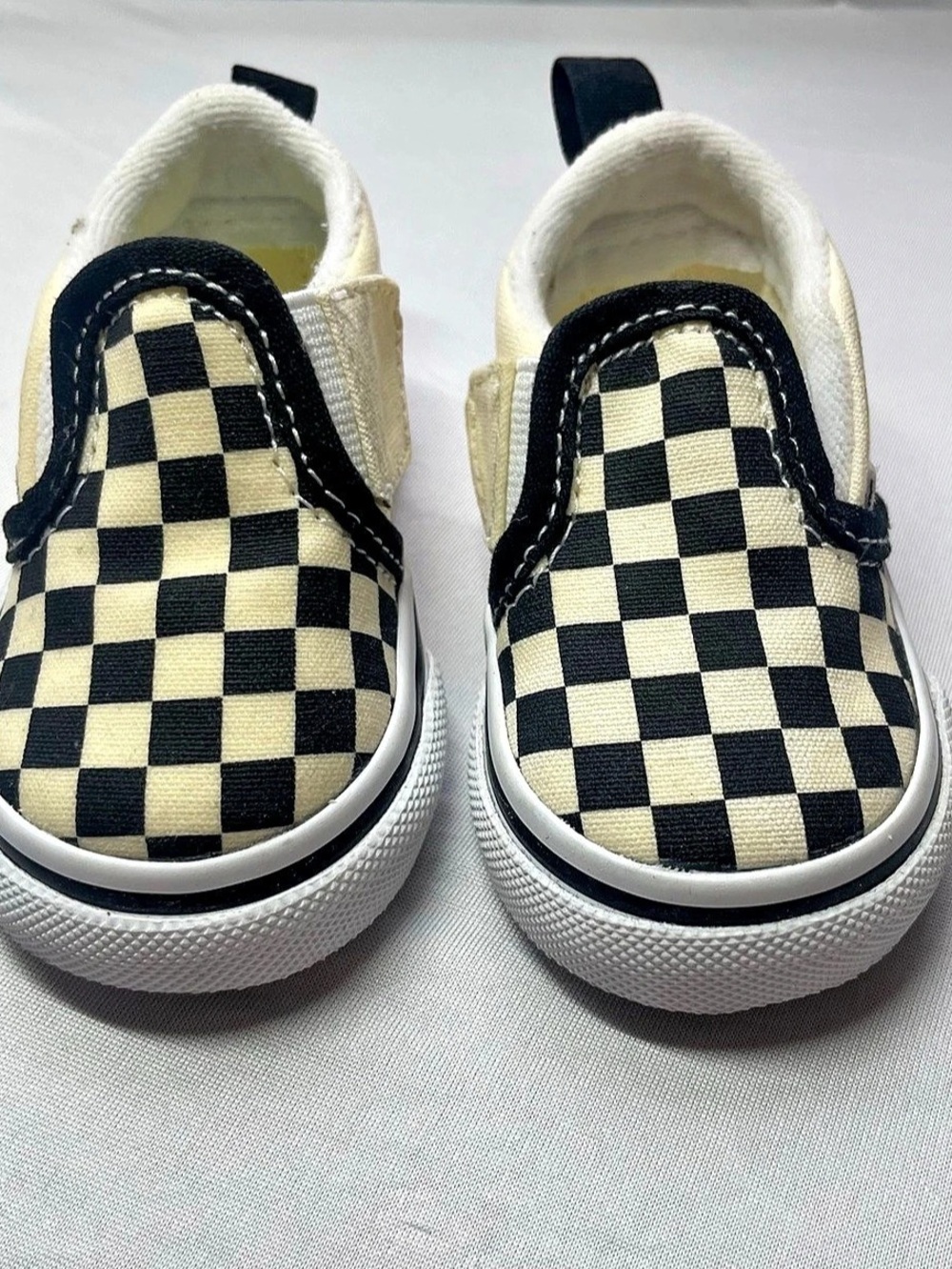 Vans Toddler Classic Slip-On V Checkerboard Sneakers Black & White